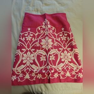 Stunning Pink and White satin skirt with lining